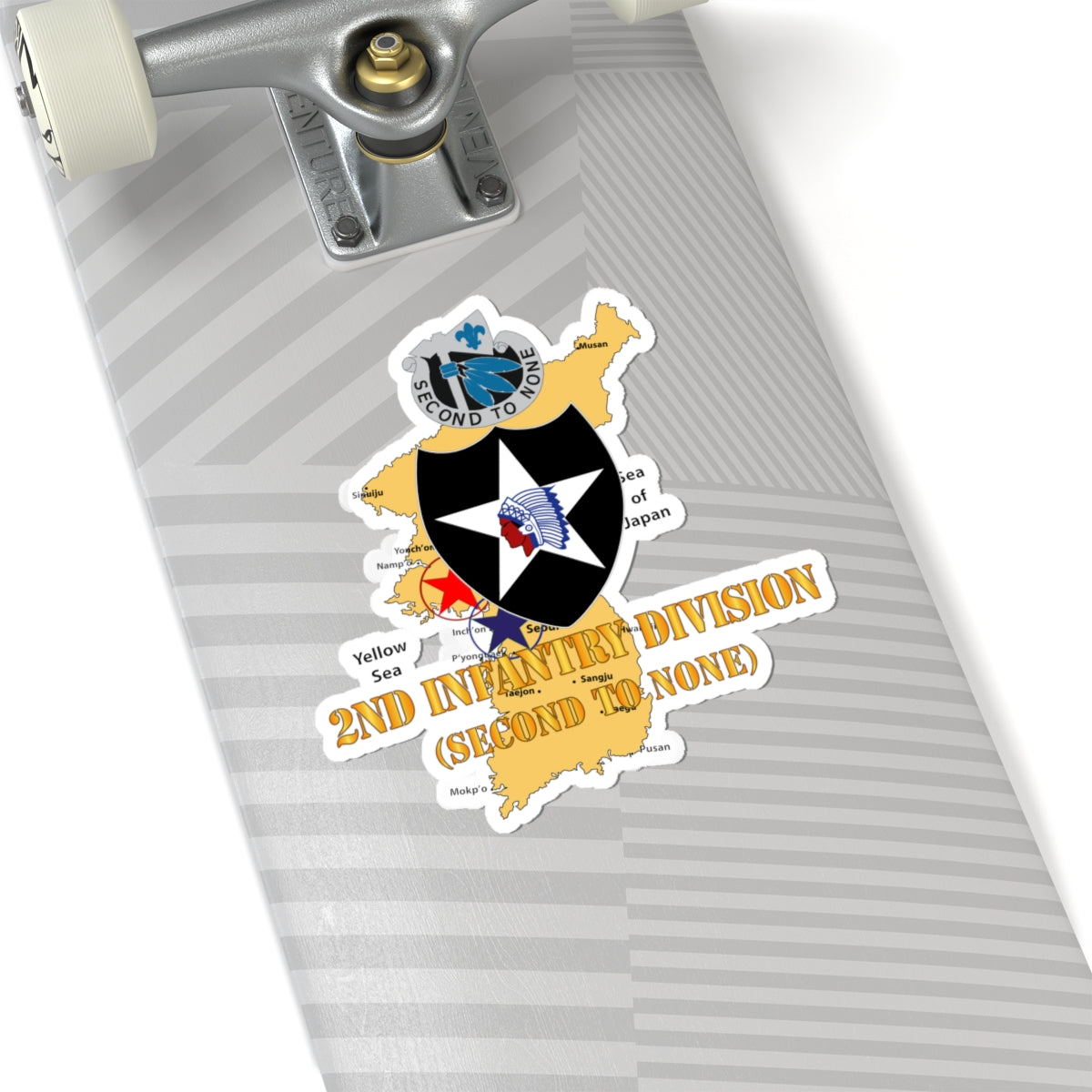 Kiss-Cut Stickers - Korea Map - 2nd Infantry Div - Second to None
