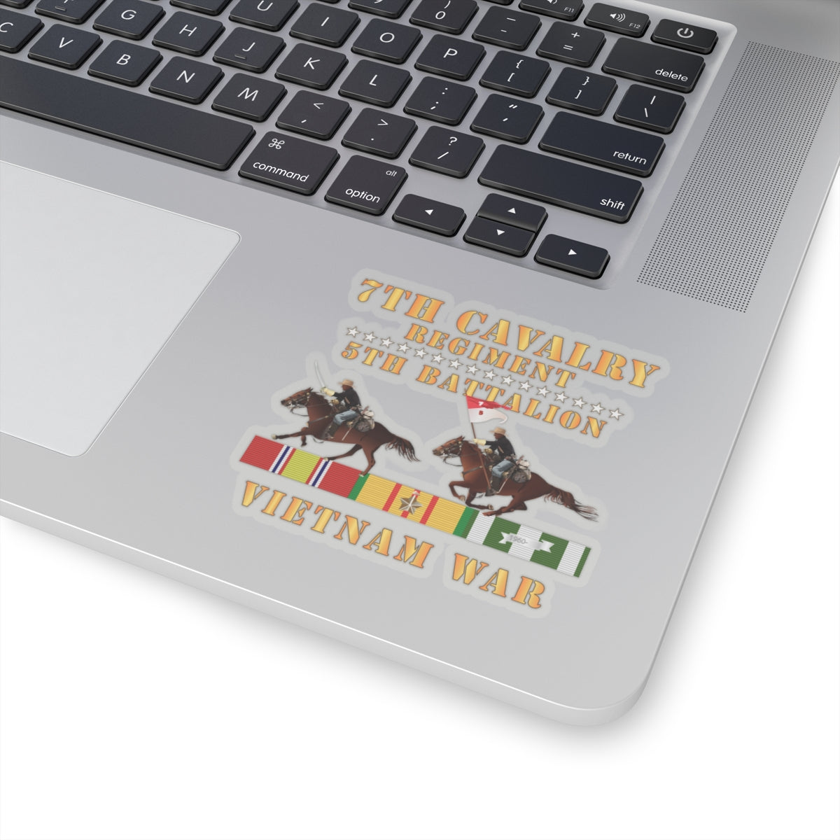 Kiss-Cut Stickers - 5th Battalion, 7th Cavalry Regiment - Vietnam War wt 2 Cav Riders and VN SVC X300