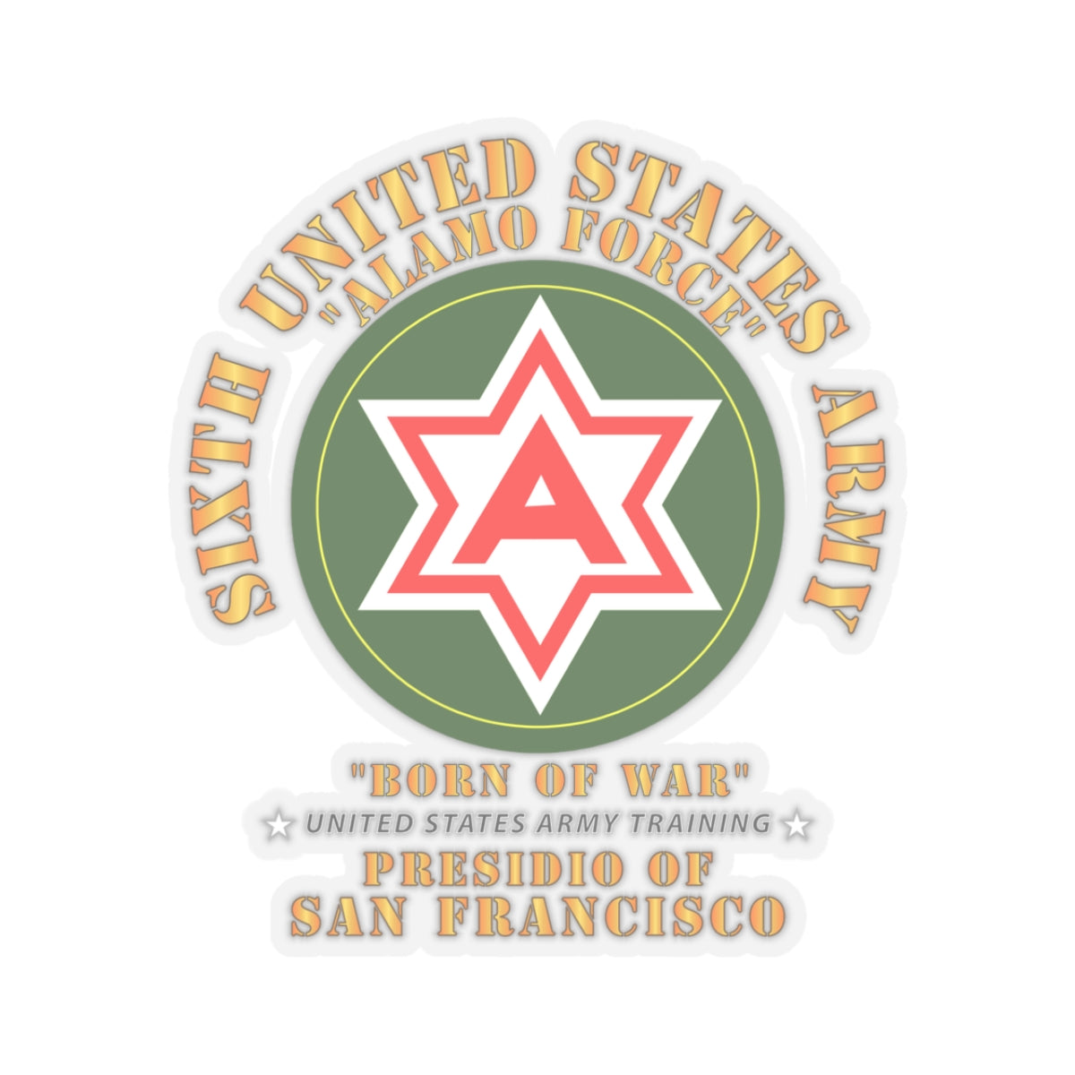 Kiss-Cut Stickers - 6th United States Army - Presidio SF