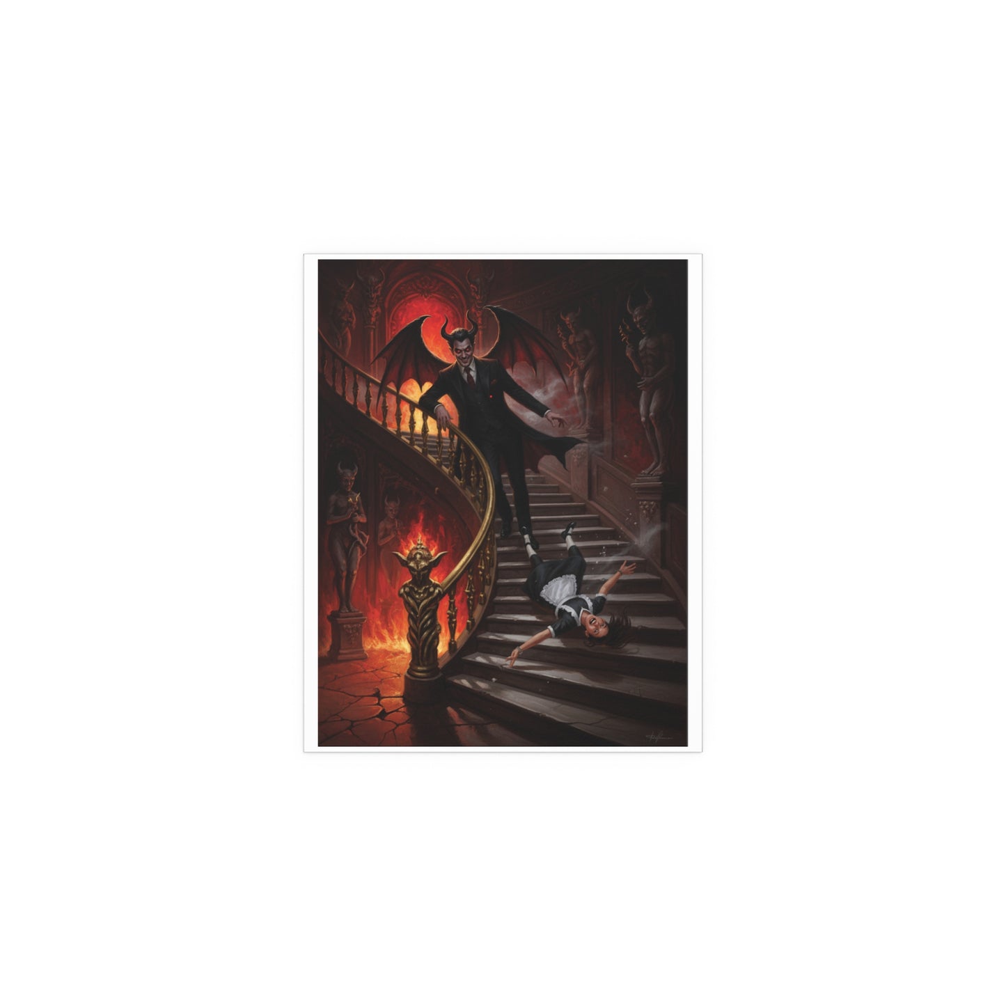 Indoor and Outdoor Silk Posters - devil and maid
