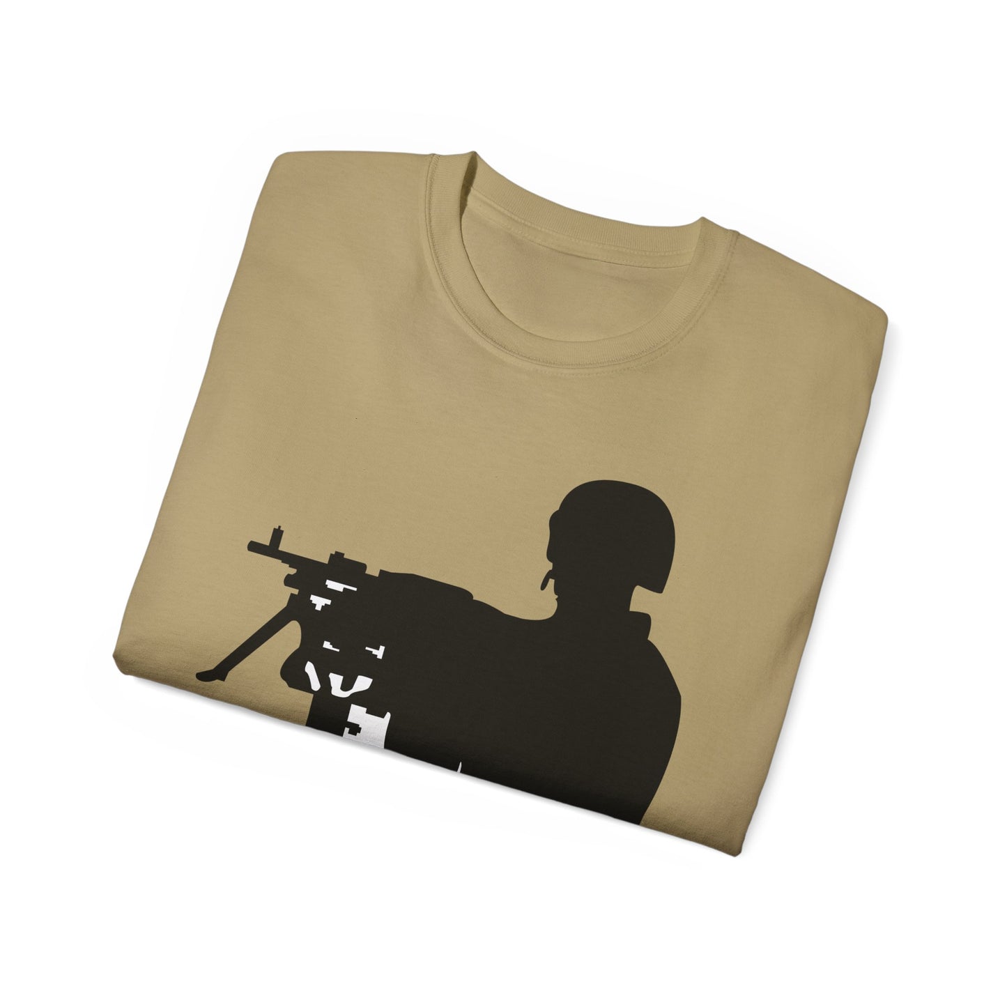 Unisex Ultra Cotton Tee - Army - Soldier - MG Vehicle Mounted - Silhouette X 300