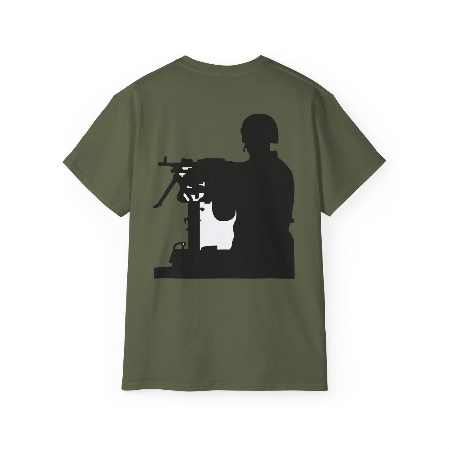 Unisex Ultra Cotton Tee - Army - Soldier - MG Vehicle Mounted - Silhouette X 300