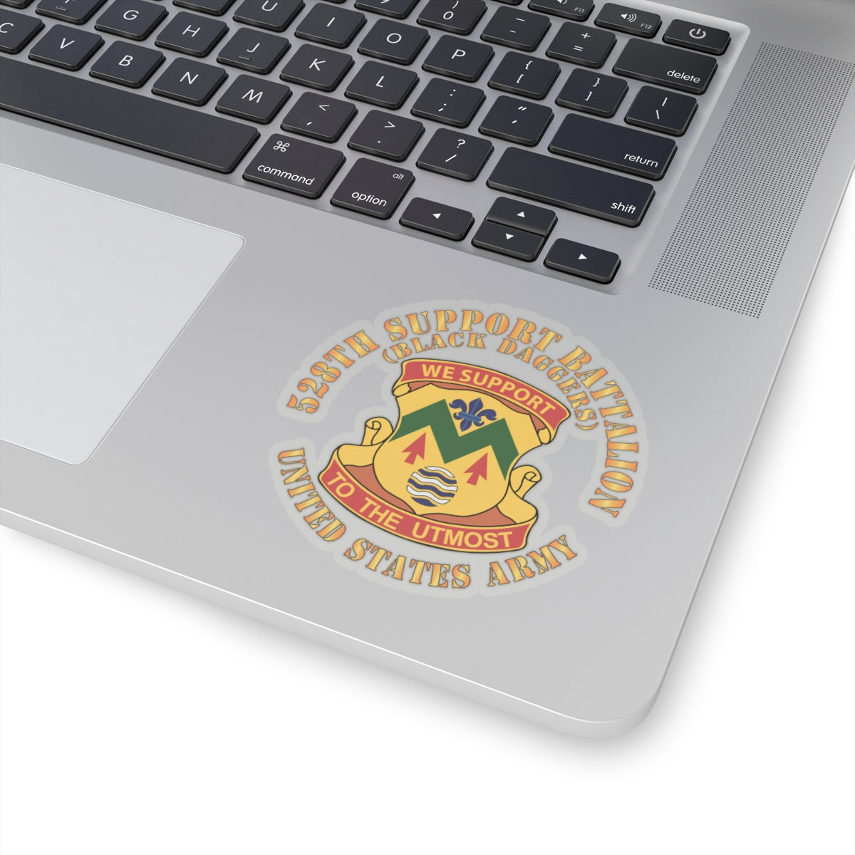 Kiss-Cut Stickers - 528th Support Battalion - DUI - Black Daggers X 300