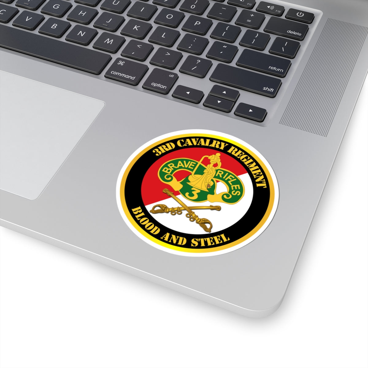 Kiss-Cut Stickers - 3rd Cavalry Regiment DUI - Red White - Blood and Steel