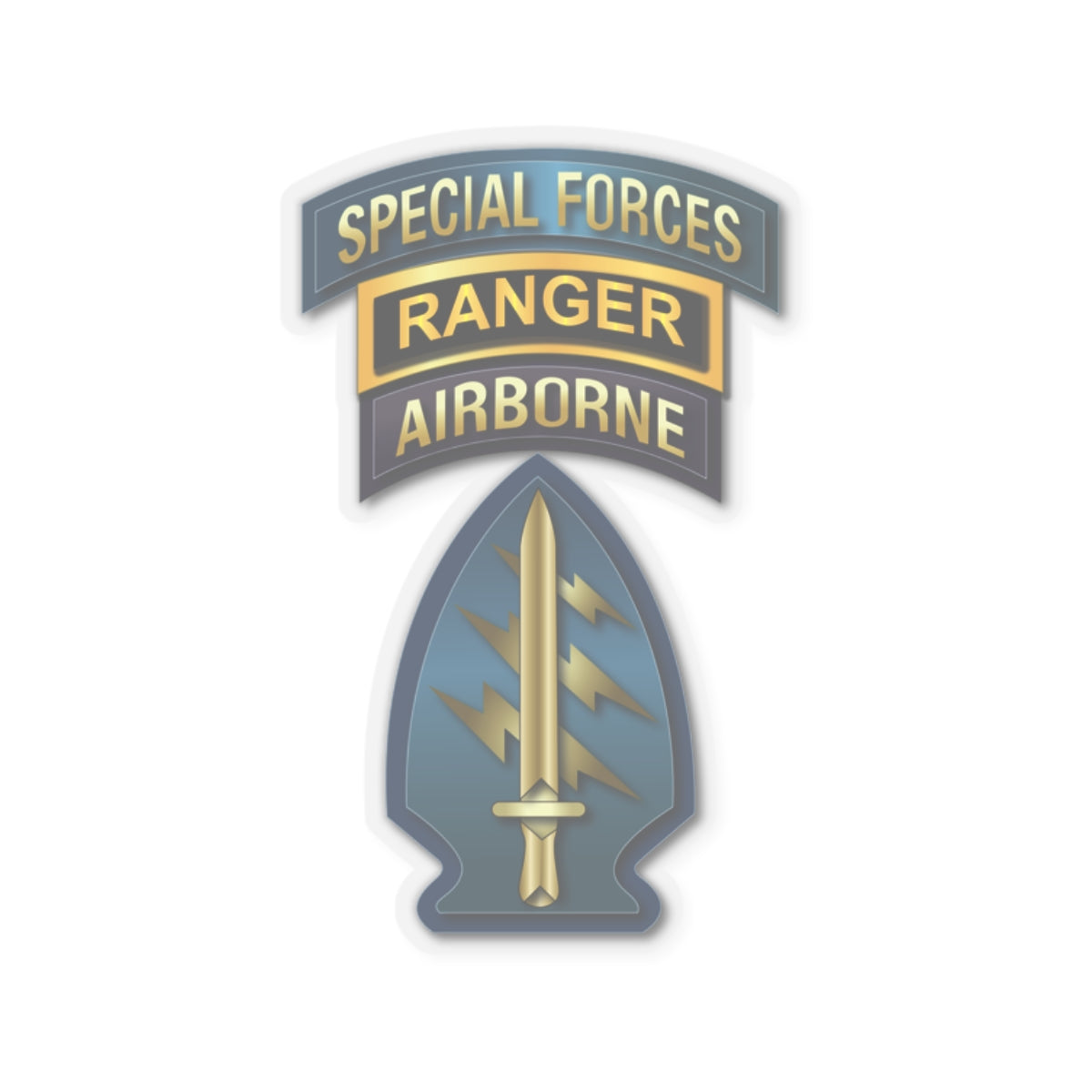 Kiss-Cut Stickers - SOF - Special Forces - Ranger -SSI V1