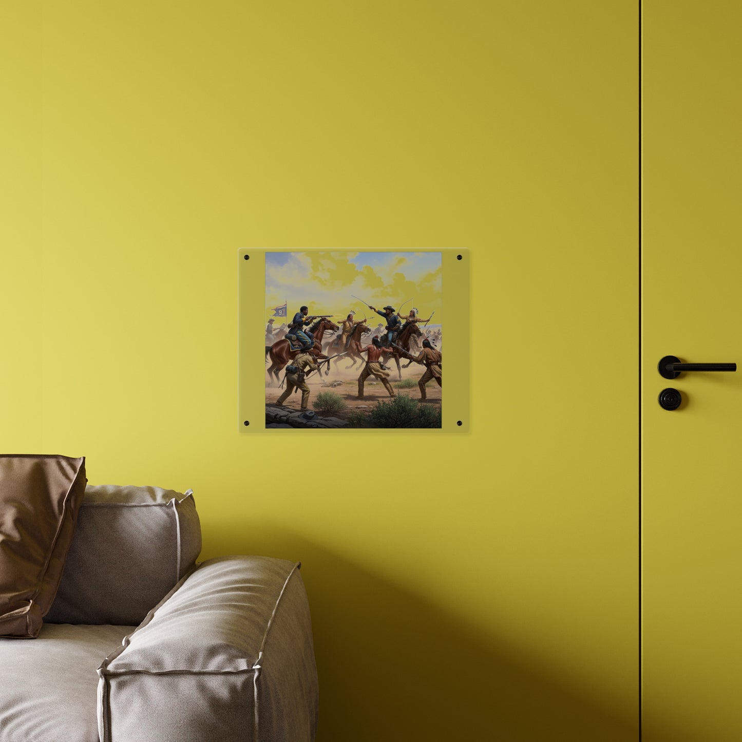 Acrylic Wall Art Panel - 9th Cavalry Regiment fighting Native Americans during the Indian Wars