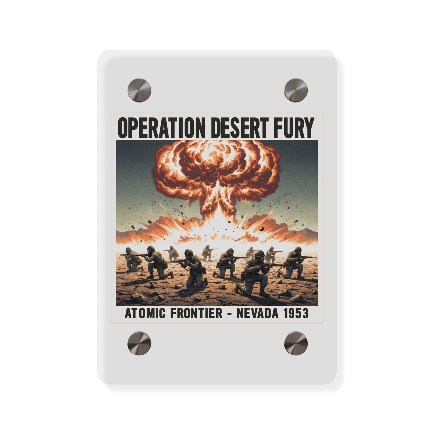 Acrylic Wall Art Panel - Atomic Testing in Nevada Desert Operation Fury