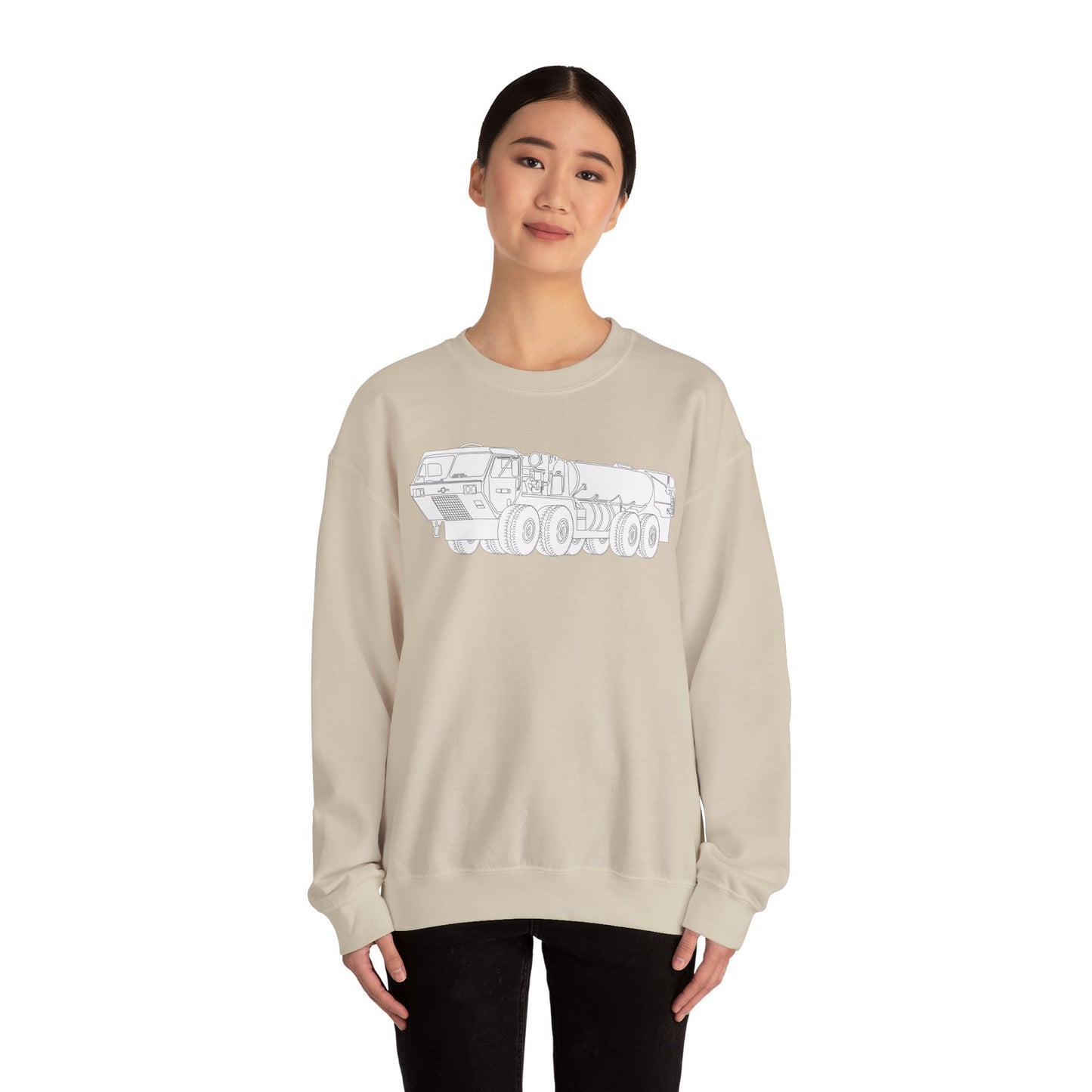 Crewneck Sweatshirt - Vehicle - Fuel Truck - Front Left Oblique X 300