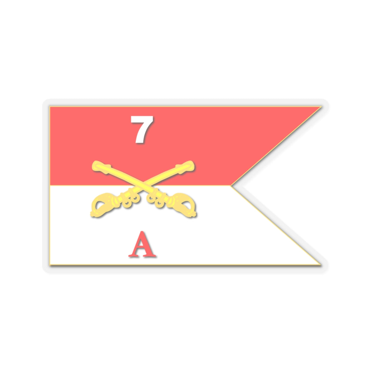 Kiss-Cut Stickers - A Co Guidon - 7th Cavalry