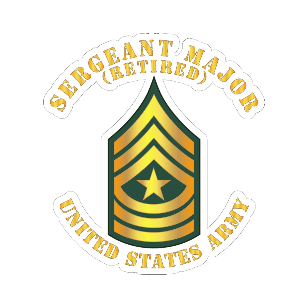Kiss-Cut Stickers - Sergeant Major - SGM - Retired
