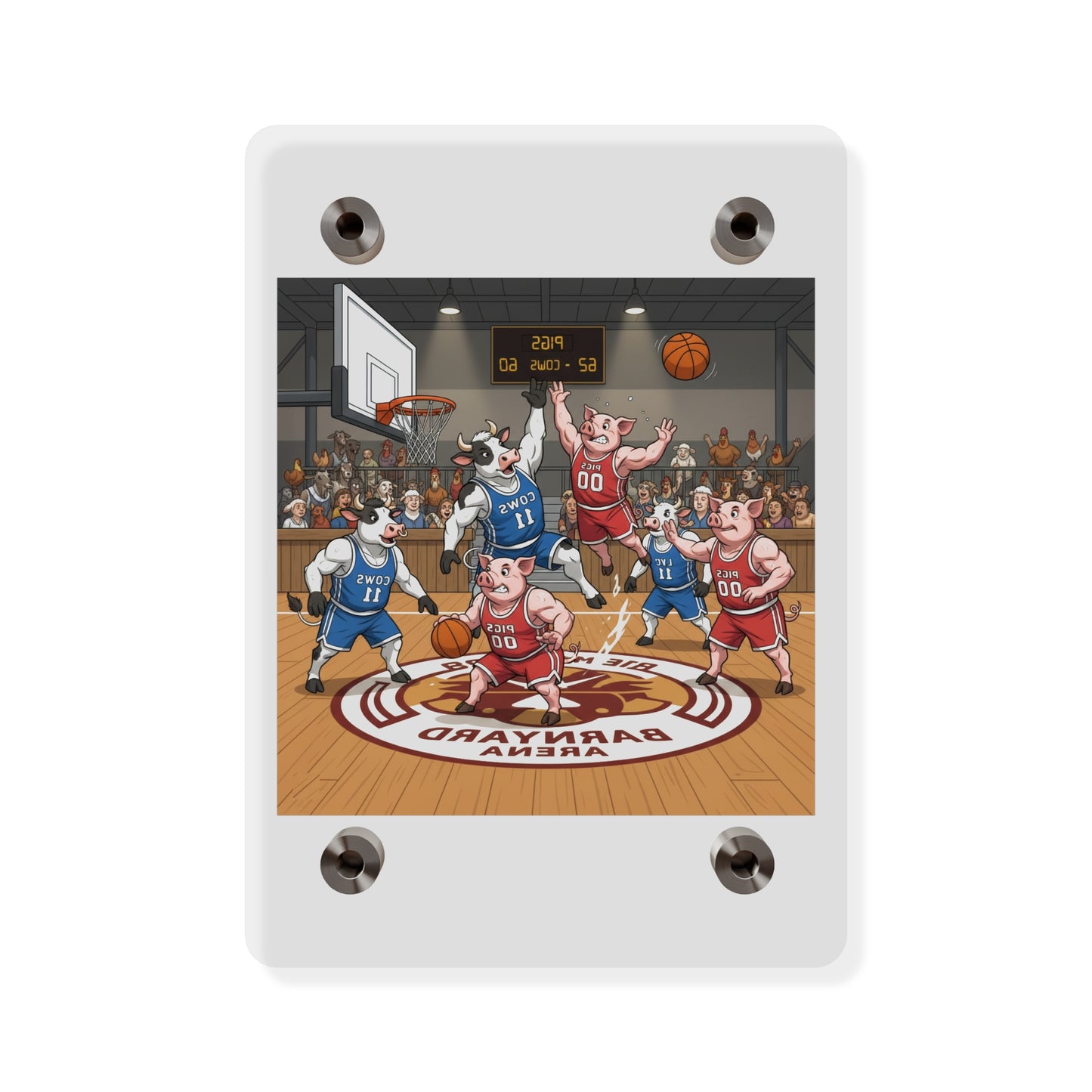 Acrylic Wall Art Panel - Pigs vs Cows