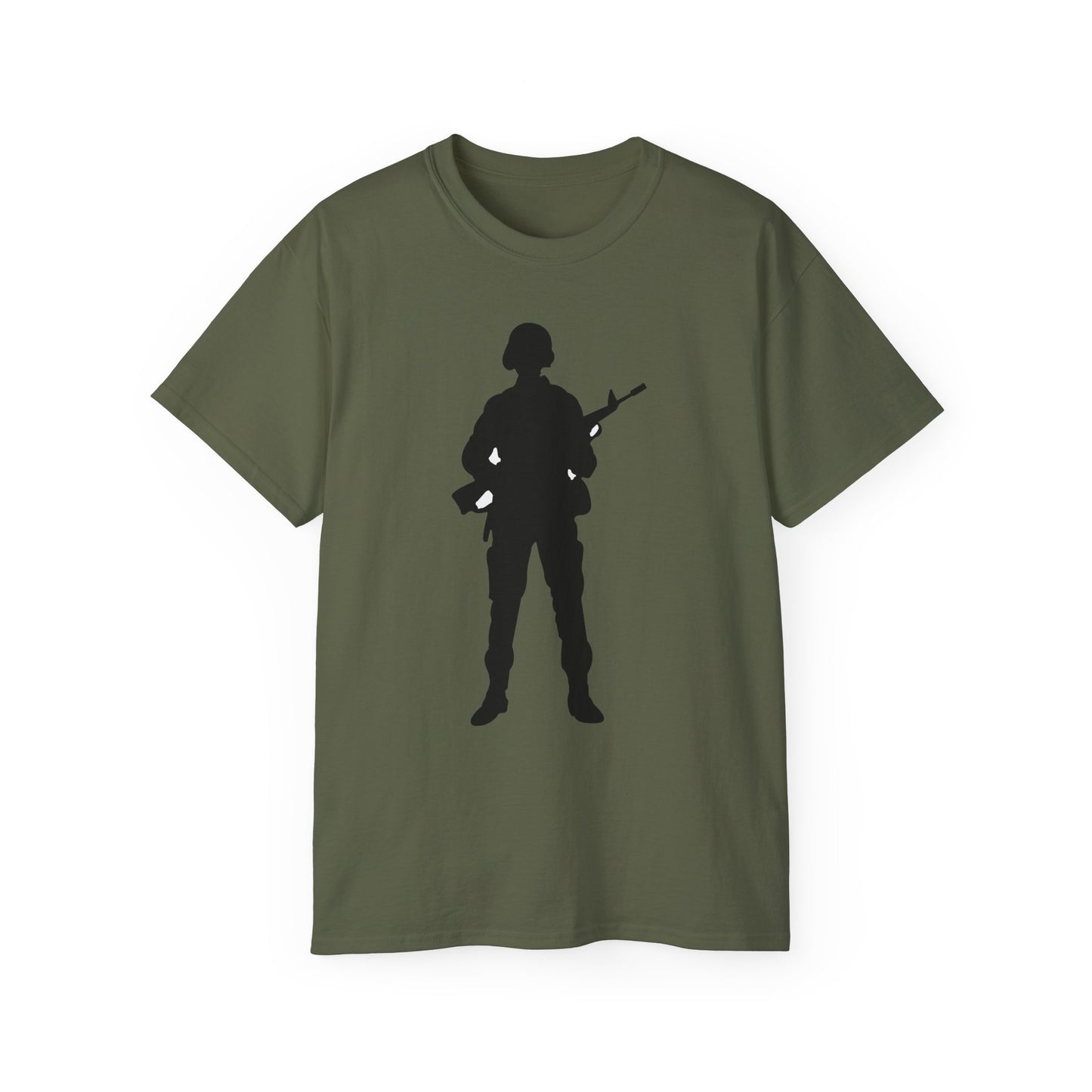 Unisex Ultra Cotton Tee - Army - Soldier - Silhouette X 300