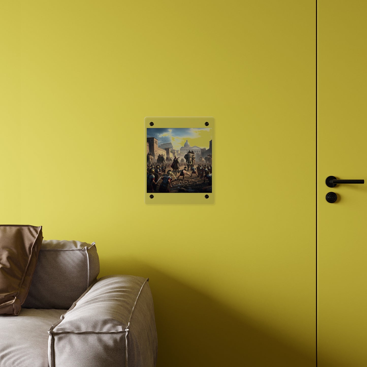 Acrylic Wall Art Panel - Hannibal Battling the Roman Legions as he Enters Rome