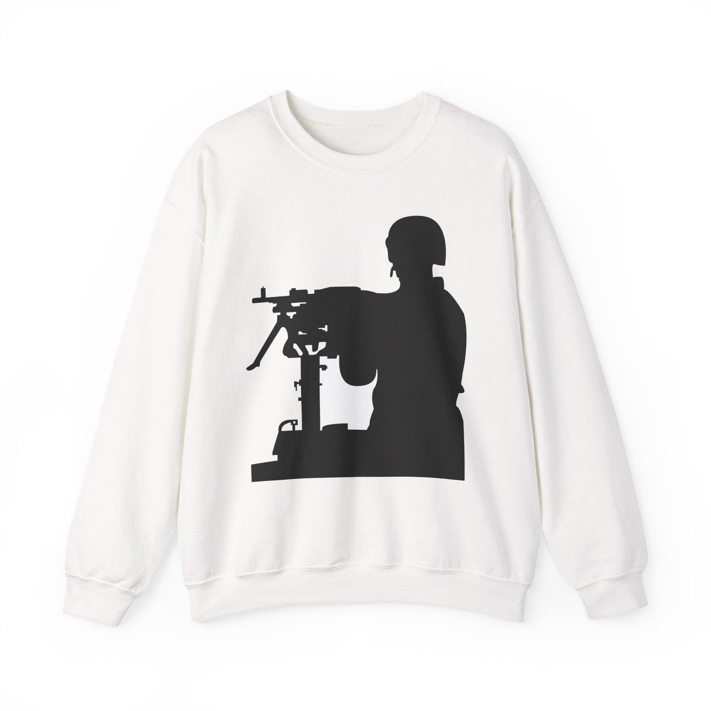 Crewneck Sweatshirt - Army - Soldier - MG Vehicle Mounted - Silhouette X 300