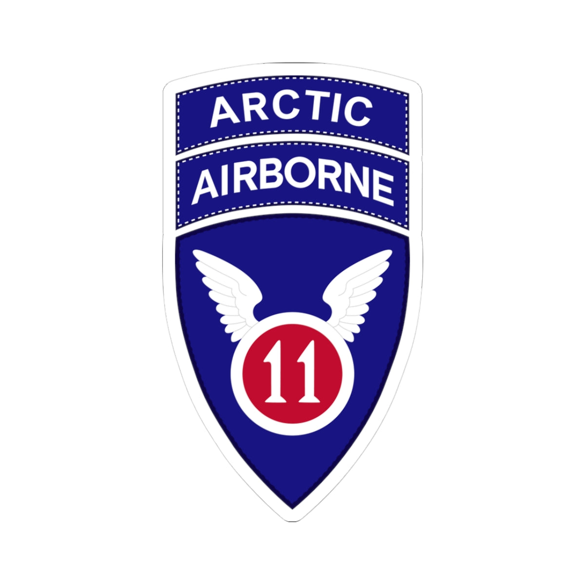 Kiss-Cut Stickers - 11th Airborne Division w Arctic Tab wo Txt X 300