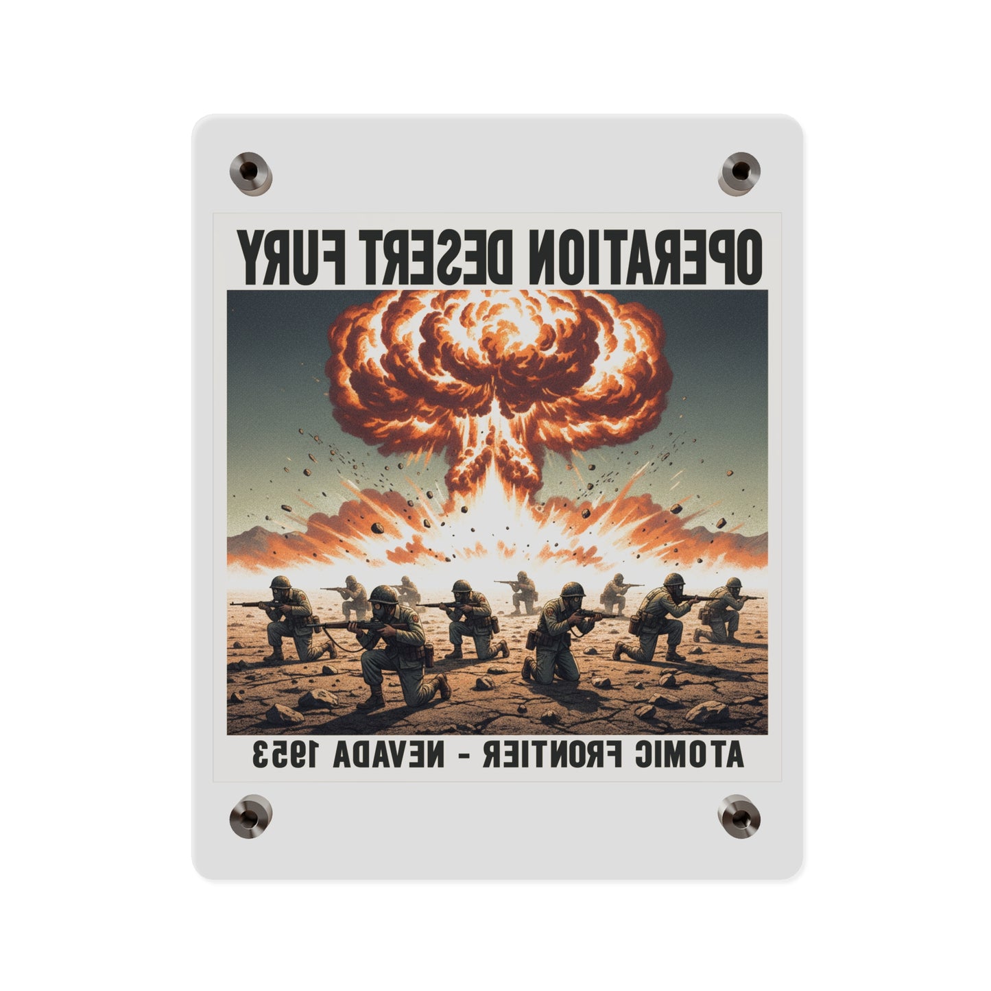 Acrylic Wall Art Panel - Atomic Testing in Nevada Desert Operation Fury