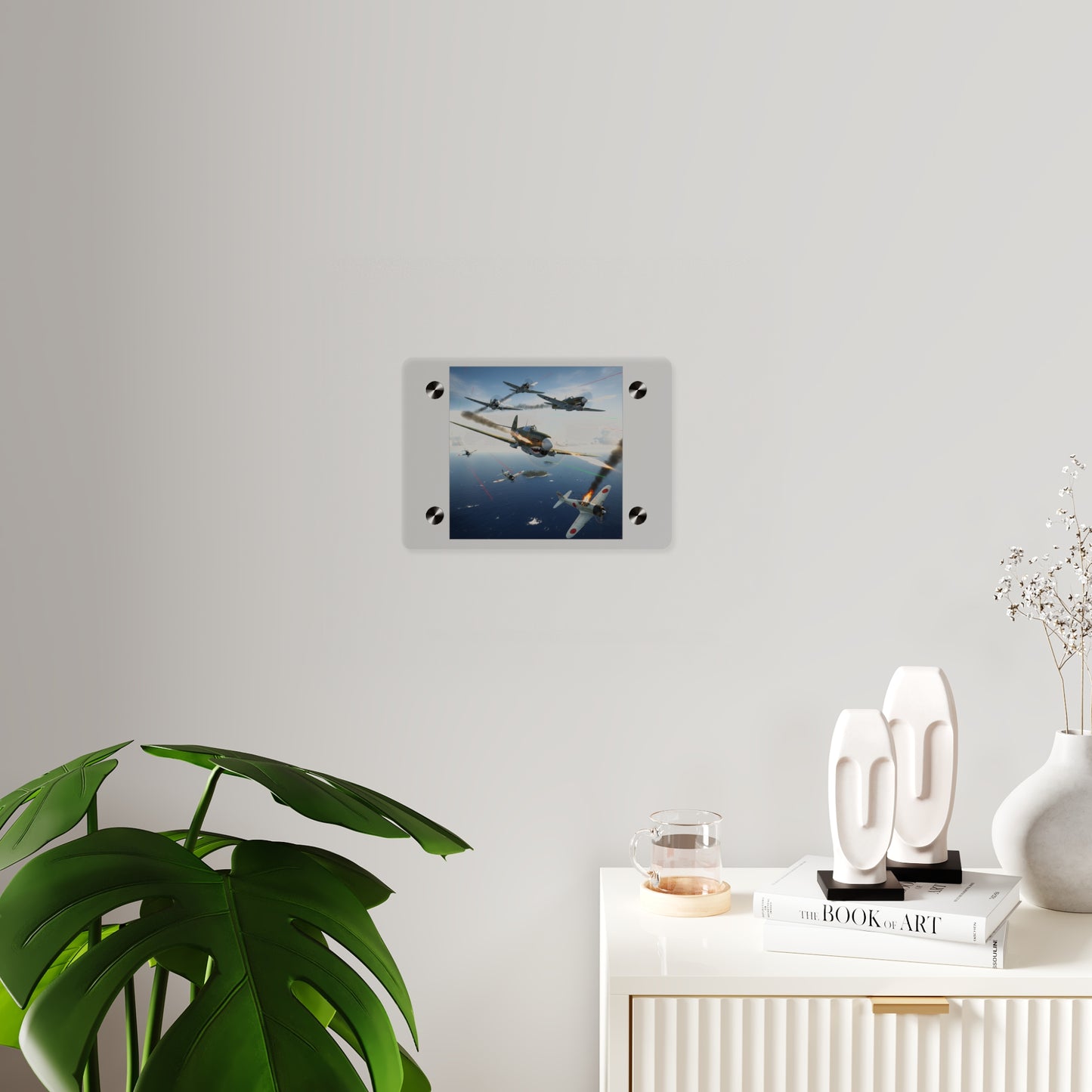 Acrylic Wall Art Panel - Curtis P-40 Kittyhawk w Machine Guns Blazing