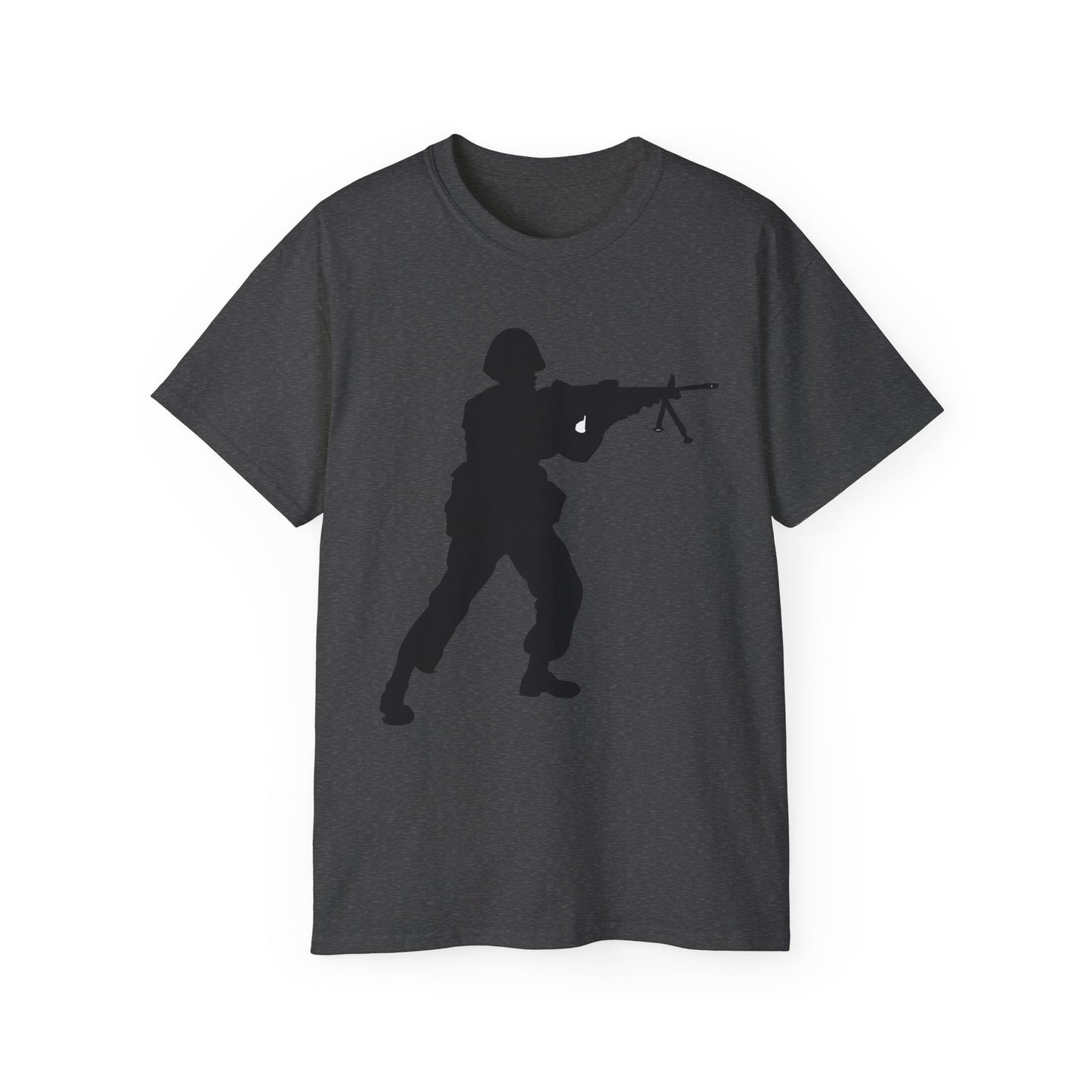 Unisex Ultra Cotton Tee - Army - Soldier - MG Assault - Silhouette X 300
