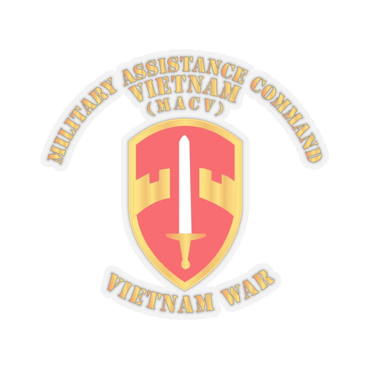 Kiss-Cut Stickers - Military Assistance Cmd Vietnam - MACV - Vietnam War
