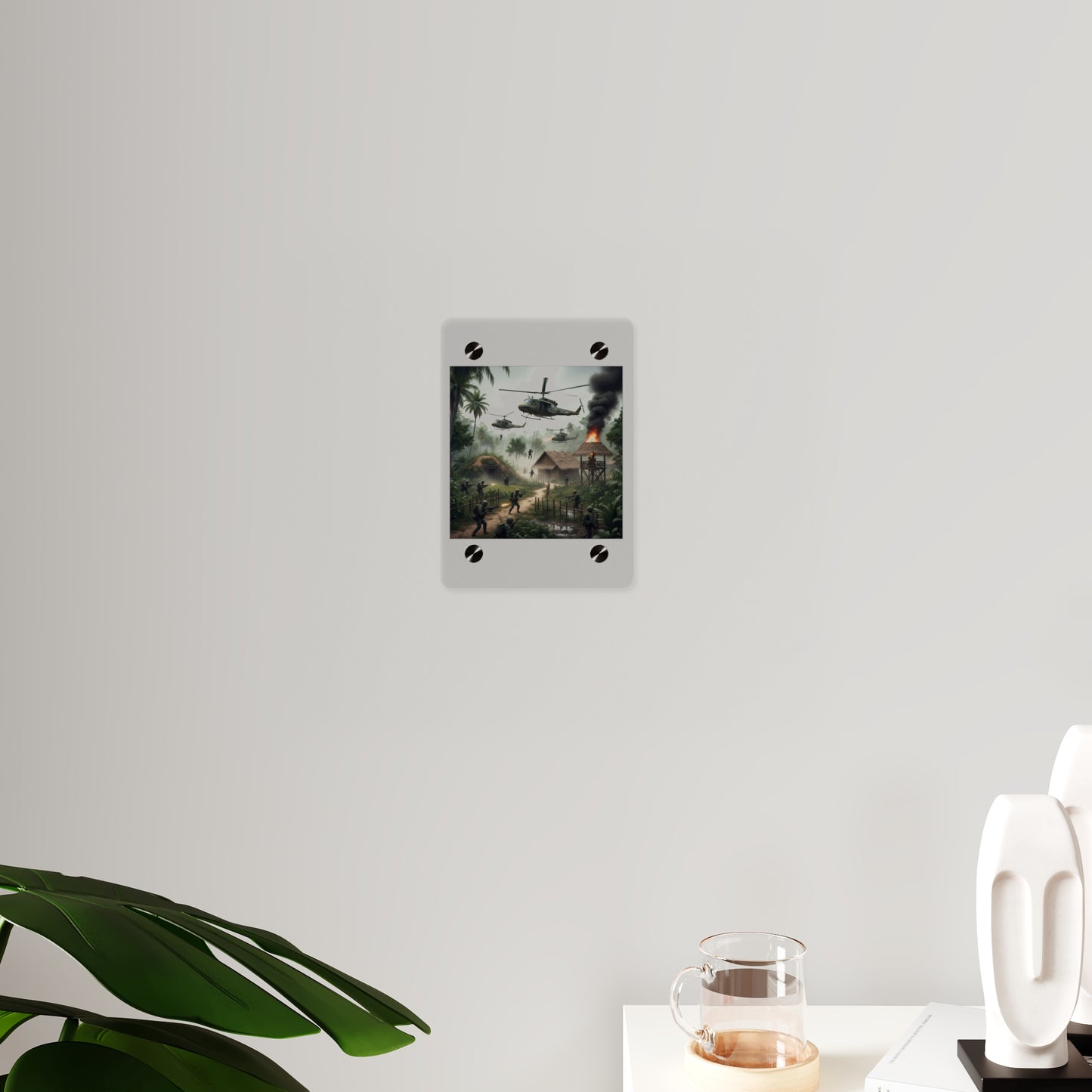 Acrylic Wall Art Panel - Vietnam Village Helicopter Assault
