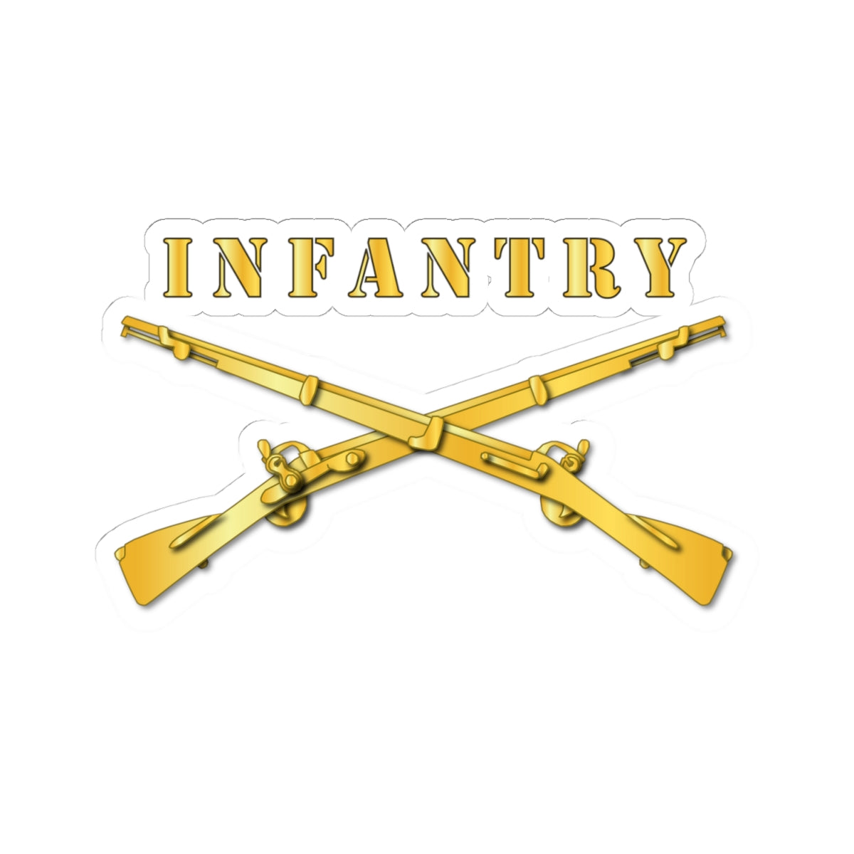 Kiss-Cut Stickers - Infantry Br - Crossed Rifles w Gradient Outline