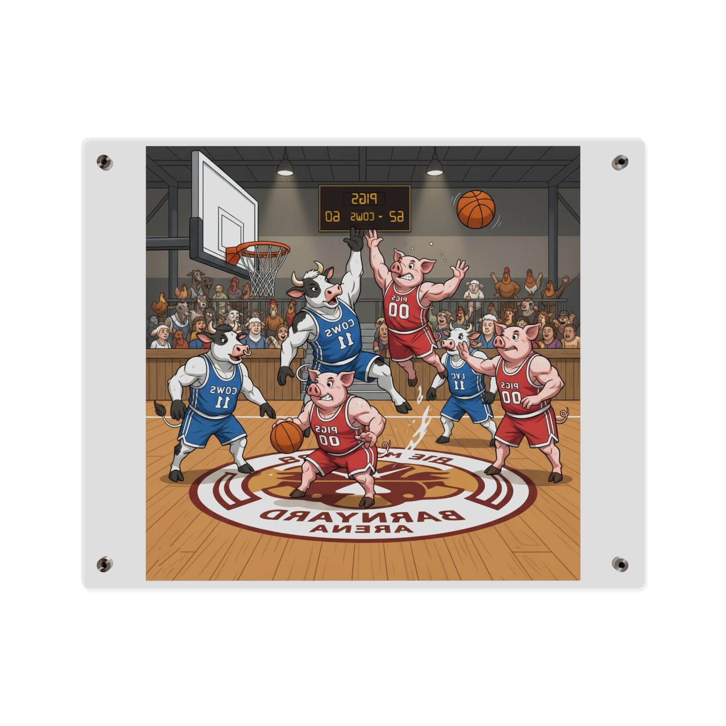 Acrylic Wall Art Panel - Pigs vs Cows