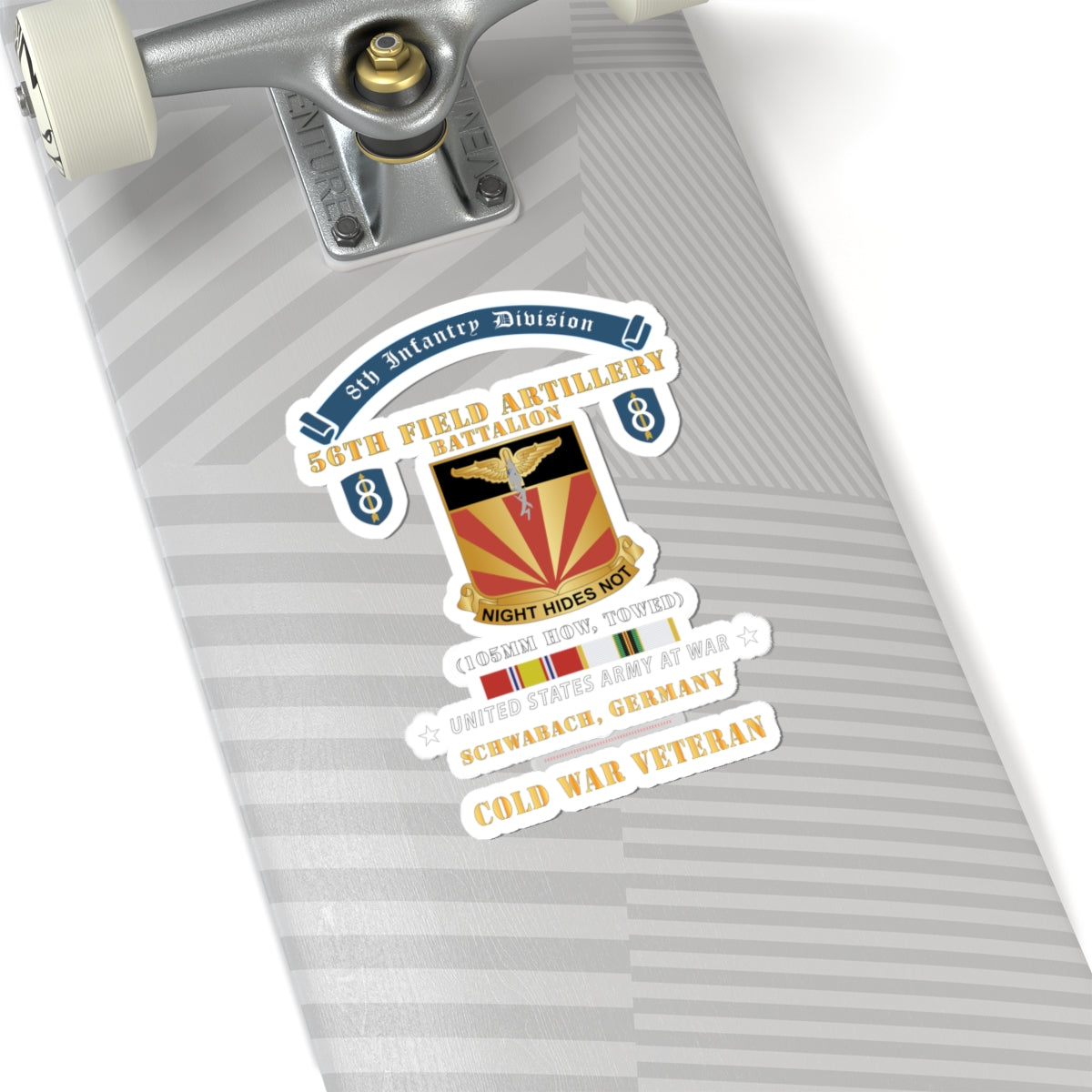 Kiss-Cut Stickers - 8th Infantry Division Scroll - 56th Field Artillery Battalion, Schwabach, Germany - Cold War Ve