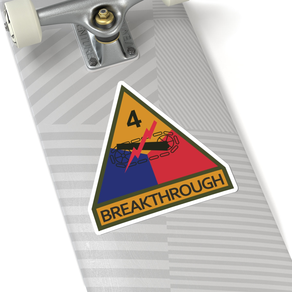 Kiss-Cut Stickers - SSI - 4th Armored Division w Name Tape X 300