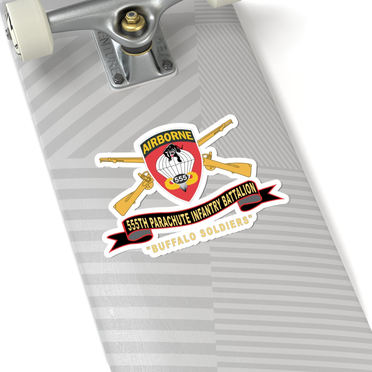 Army - 555th Parachute Infantry Battalion - SSI - Black - Red Buffalo Soldiers w Br - Rib