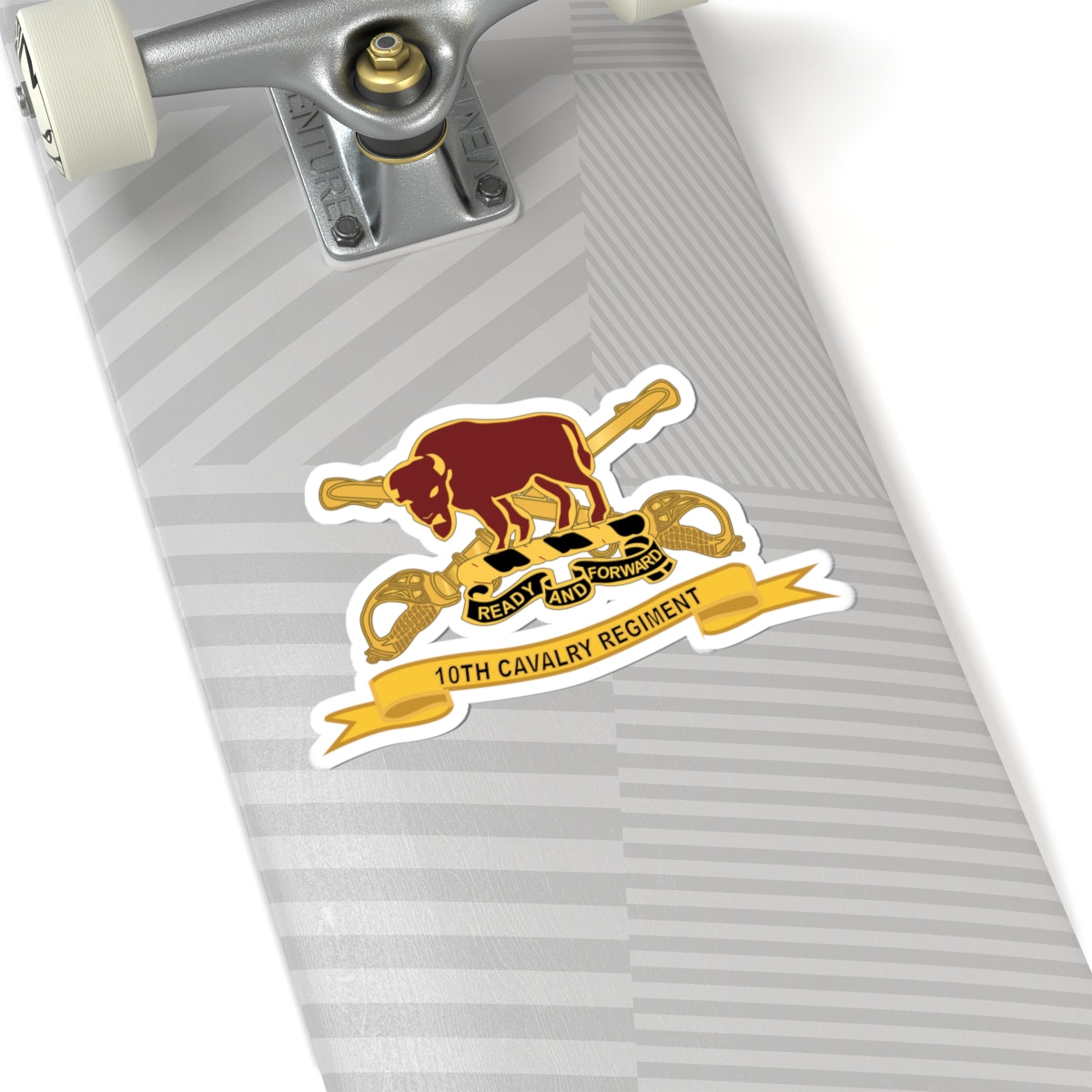 Kiss-Cut Stickers - Army  - 10th Cavalry Regiment w Br - Ribbon X 300