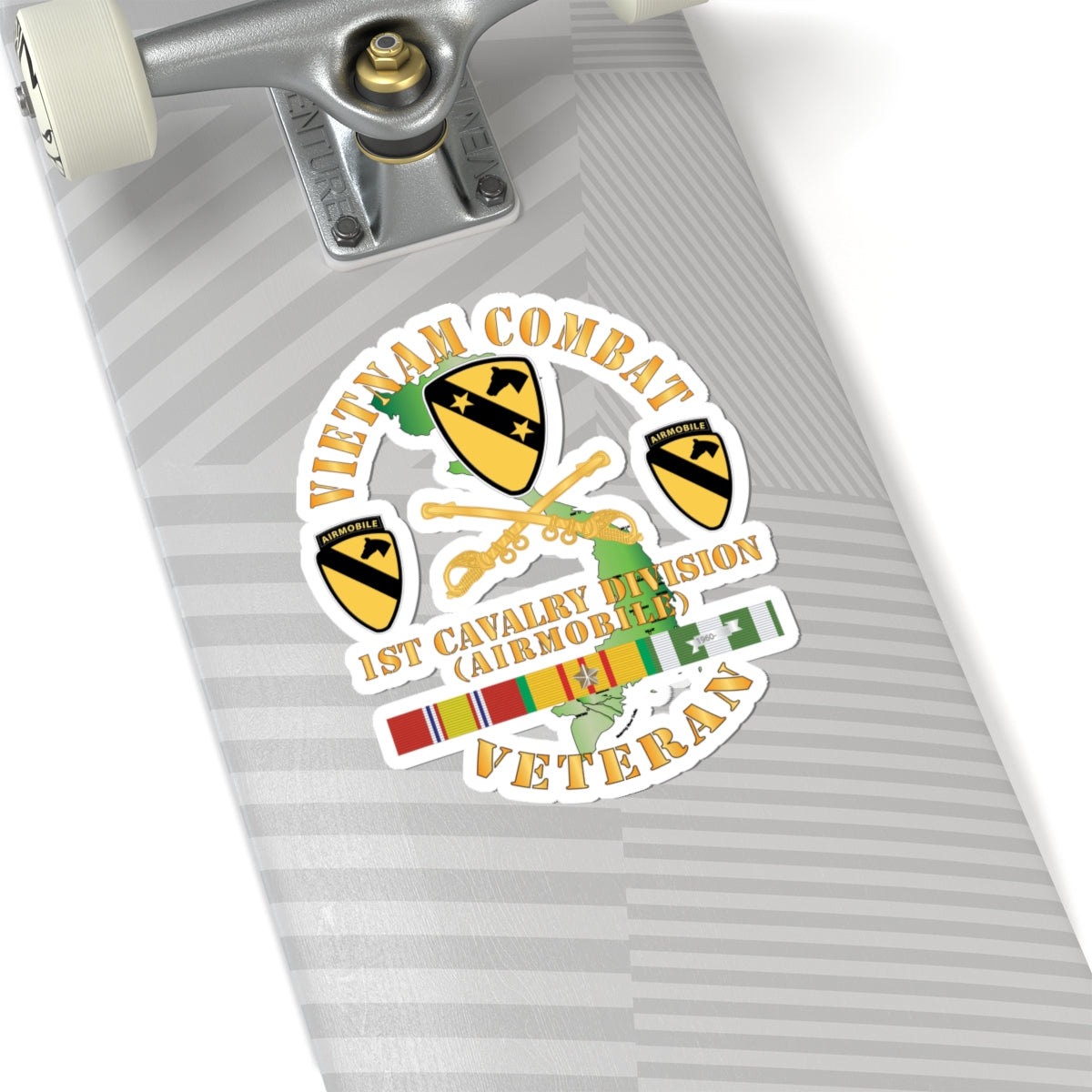 Kiss-Cut Stickers - Army - Vietnam Combat Veteran w 1st Cav DUI X 300