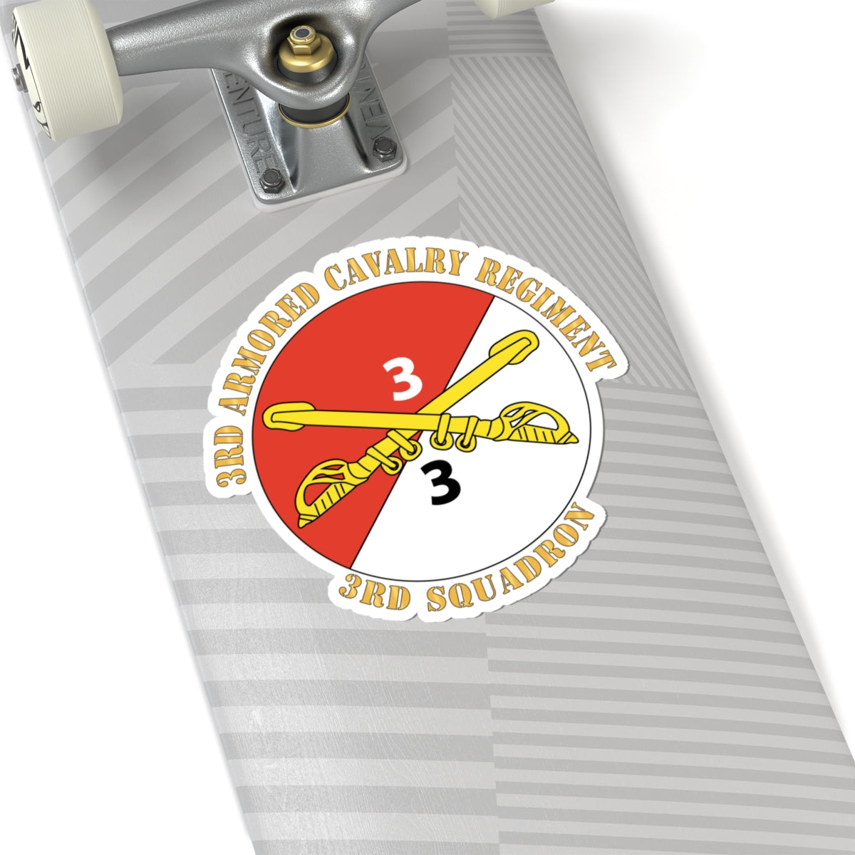 Kiss-Cut Stickers - Army - 3rd Squadron - 3rd Armored Cavalry Regiment with Text X 300