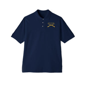 Men's Piqué Polo - Infantry Br - Crossed Rifles w  Gradient Outline