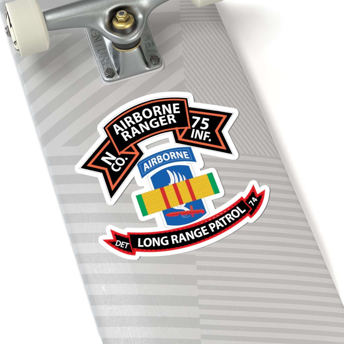 Kiss-Cut Stickers - SSI - Vietnam - N Co 75th Ranger - 173rd Airborne Brigade - VN Ribbon - LRSD X 300