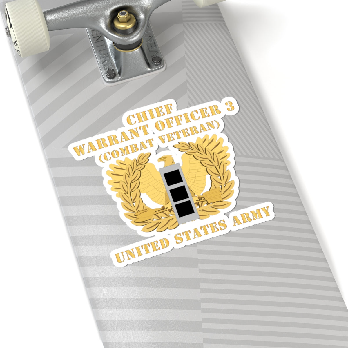Kiss-Cut Stickers - Army - Chief Warrant Officer - CW03 - Combat Veteran - Flat - Eagle and Bar X 300