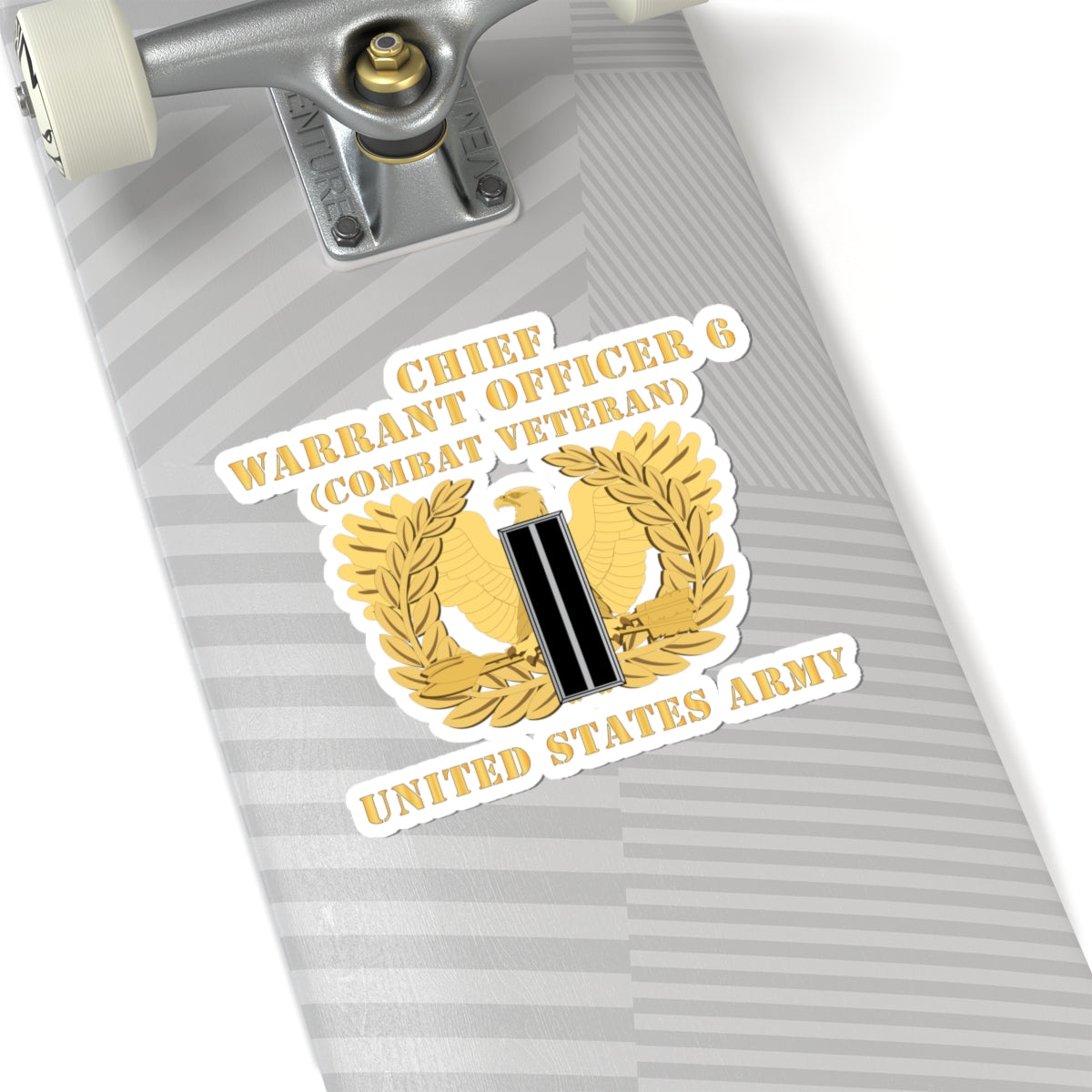 Kiss-Cut Stickers - Army - Chief Warrant Officer - CW06 - Combat Veteran - Flat - Eagle and Bar X 300