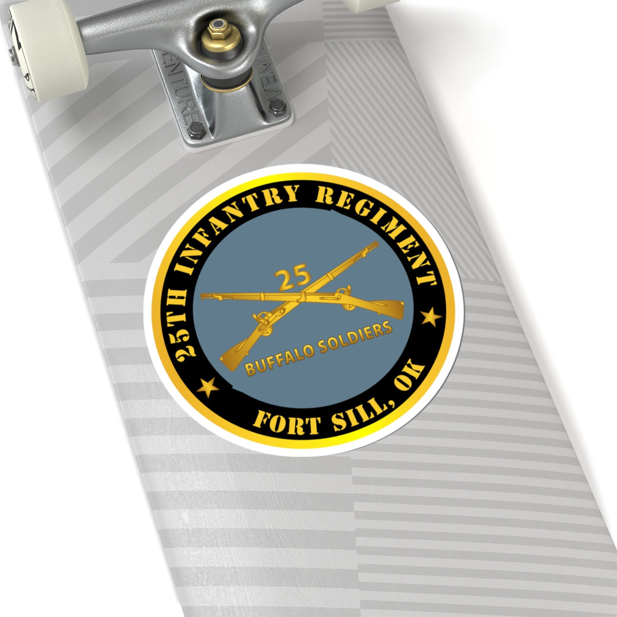 Kiss-Cut Stickers - Army - 25th Infantry Regiment - Fort Sill, OK - Buffalo Soldiers w Inf Branch
