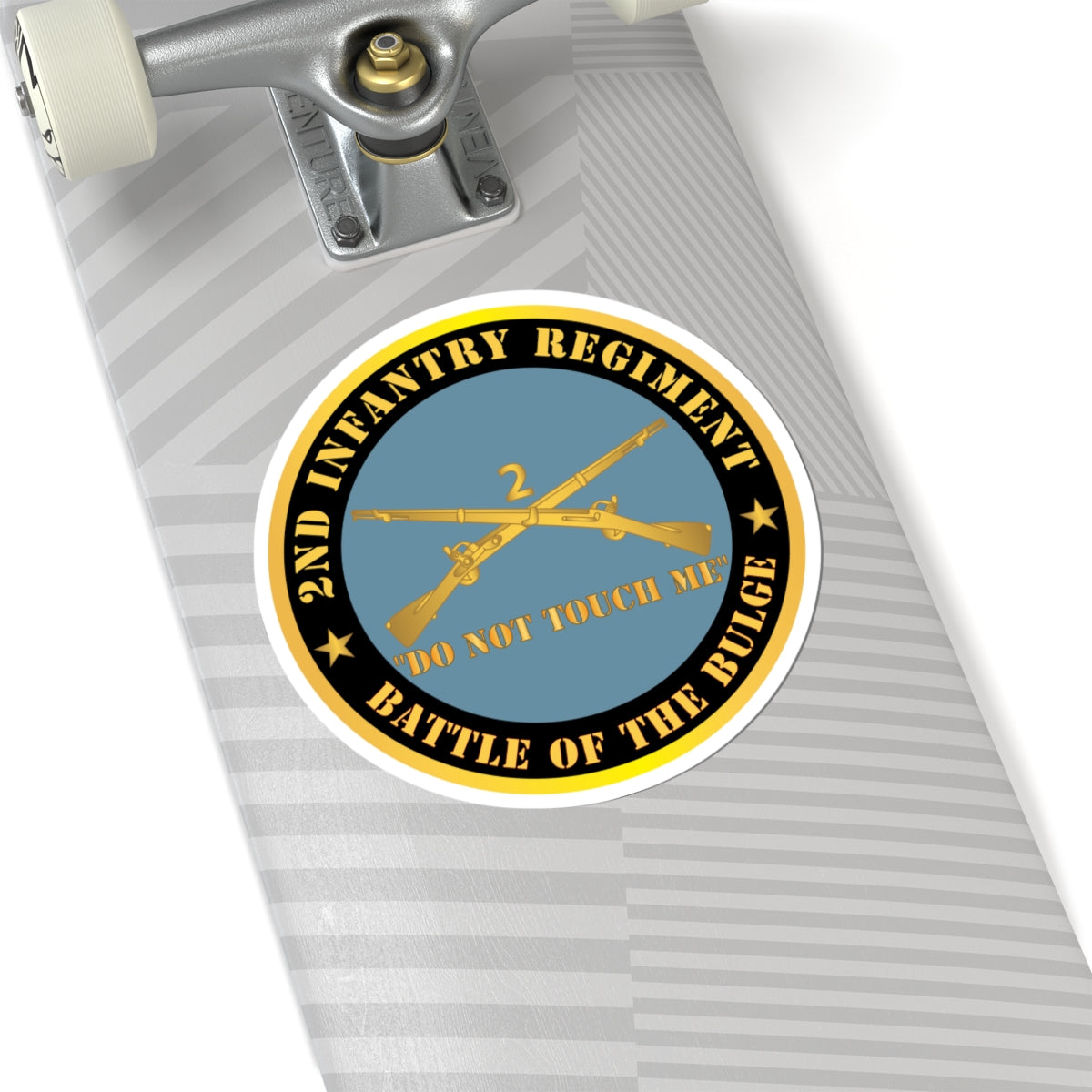 Kiss - Cut Stickers - Army - 2nd  Infantry Regiment Branch - Do Not Touch Me -  Battle of the Bulge  X 300