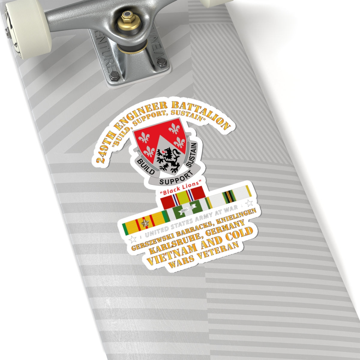 Kiss-Cut Stickers - Army - 249th Engineer Bn - Karlsruhe, Germany w VN and COLD SVC