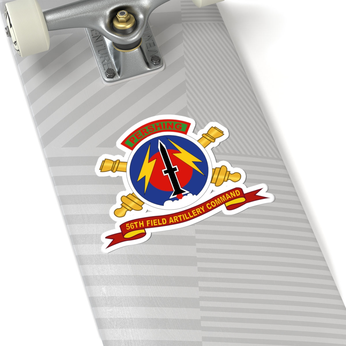 Kiss - Cut Stickers - Army - 56th Field Artillery Command - SSI w Br - Ribbon
