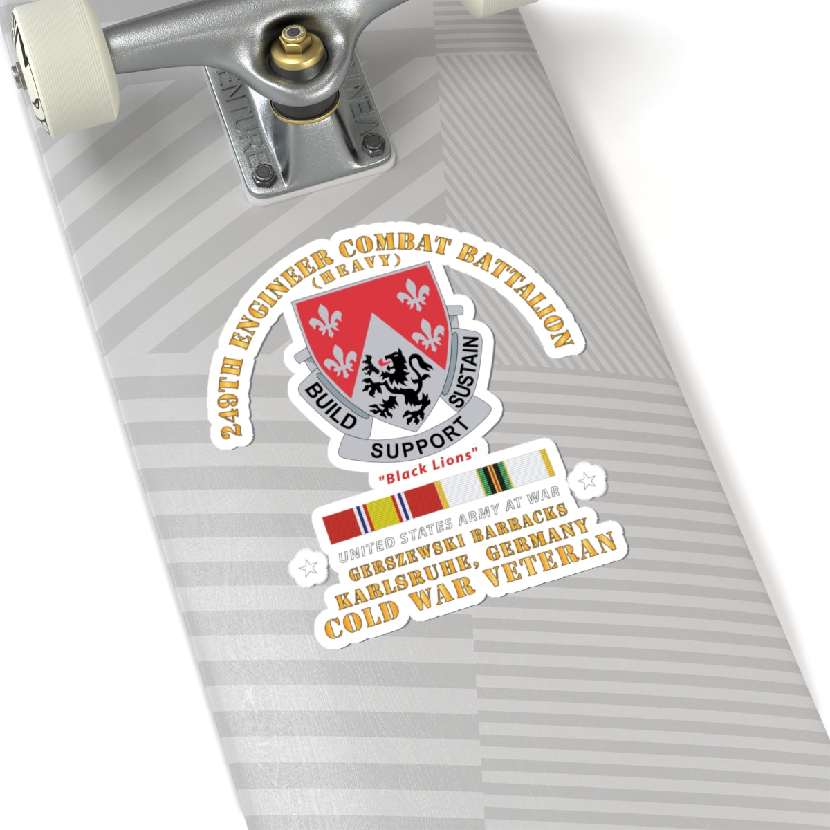 Kiss-Cut Stickers - Army - 249th Engineer Bn - Gerzewski Barracks - Karlsruhe, GE w COLD SVC X 300