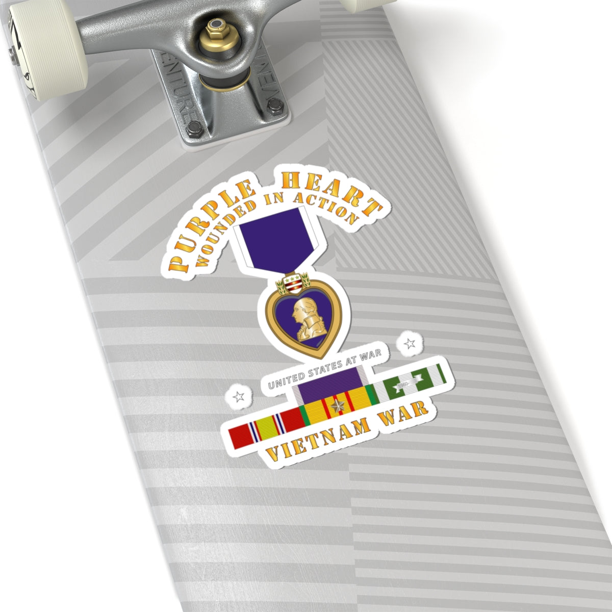 Kiss-Cut Stickers - Purple Heart - WIA w VN SVC w Purple Heart Ribbon