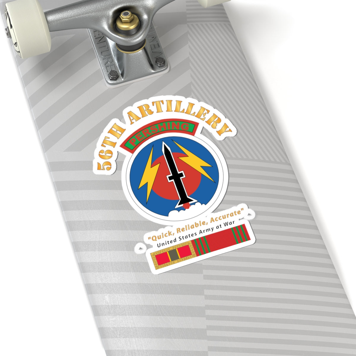 Kiss - Cut Stickers - Army - 56th Artillery - Pershing w Svc Medals