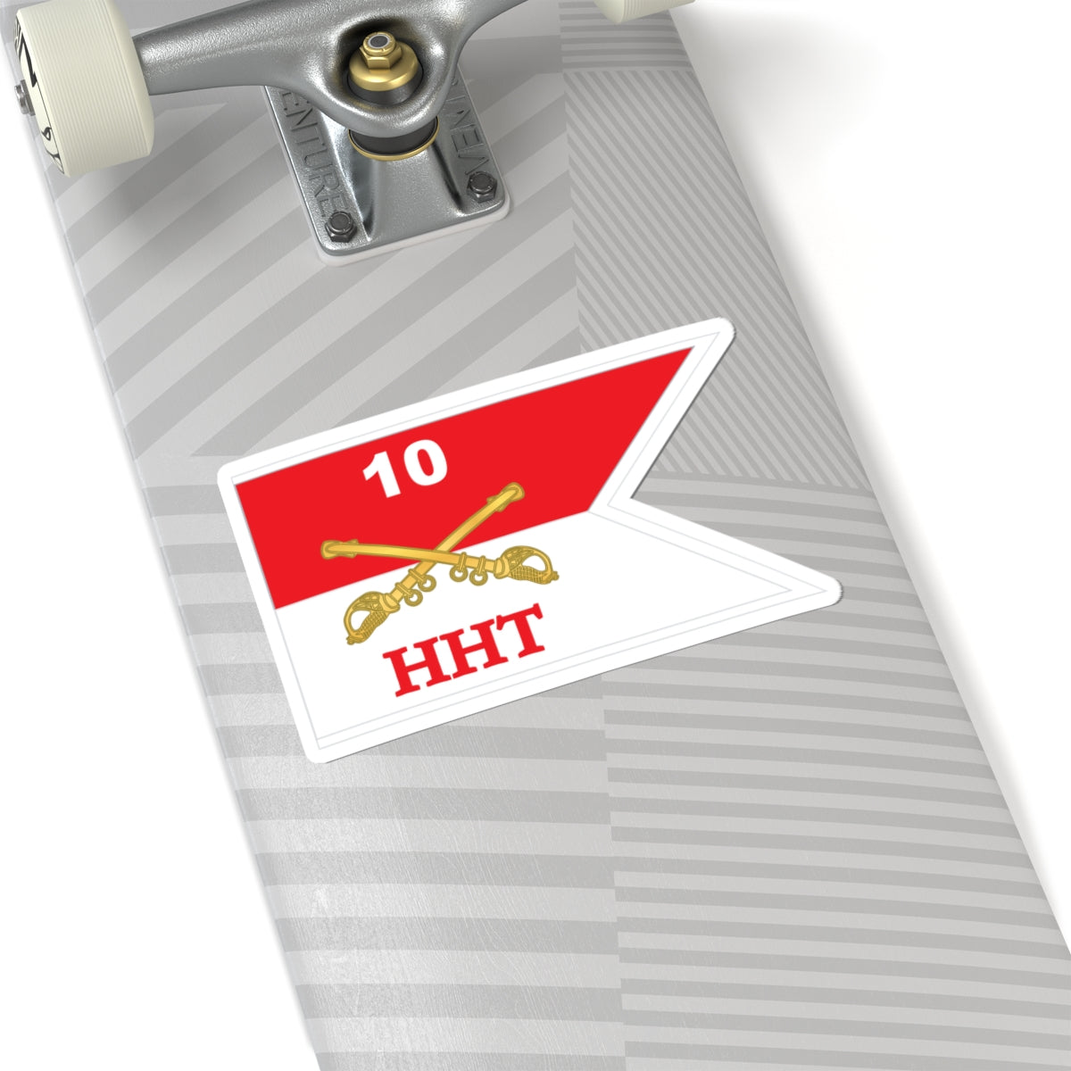 Kiss-Cut Stickers - Army - HHT - 10th Cavalry Guidon w White Boundaries X 300