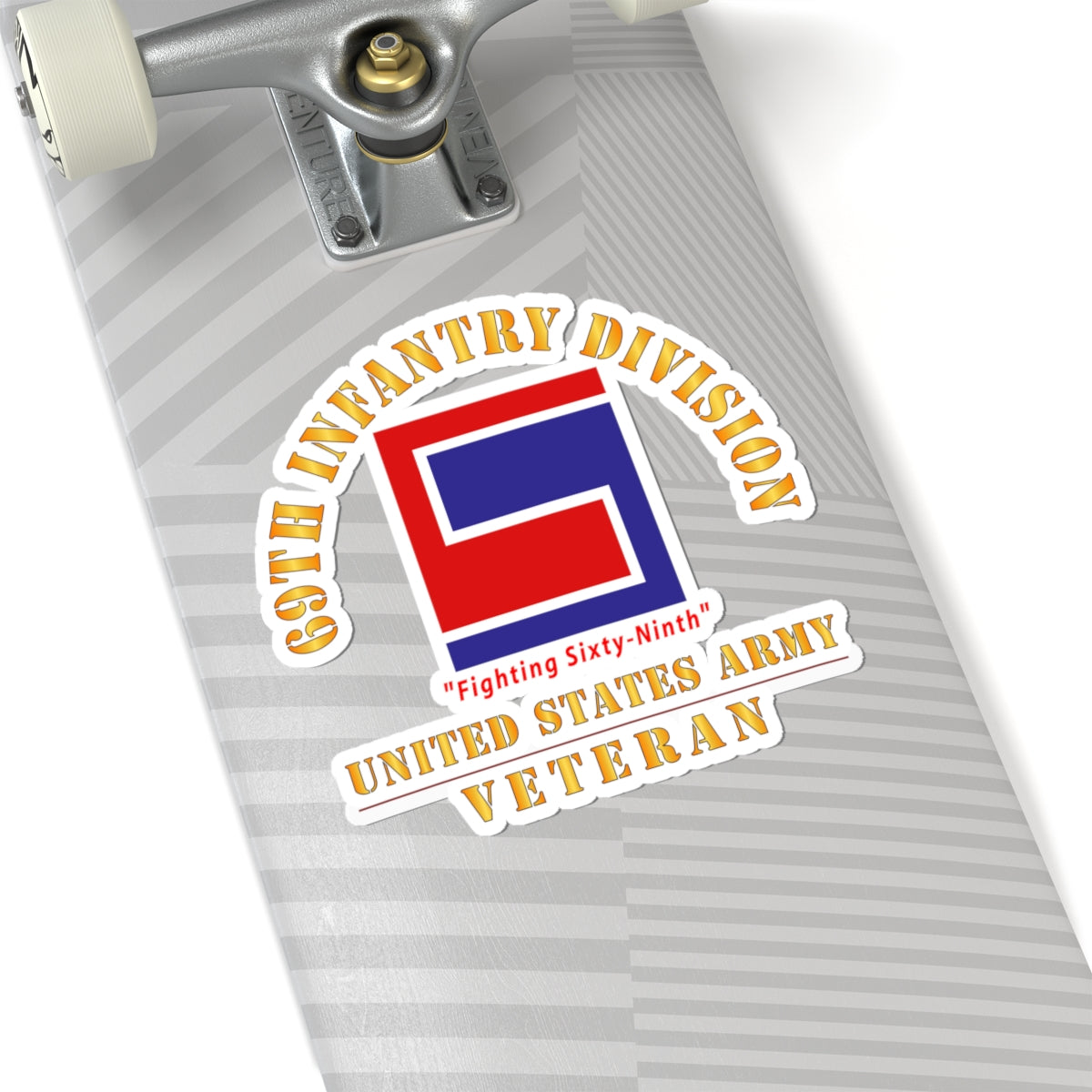 Kiss-Cut Stickers - Army - SSI - 69th Infantry Division - Fighting Sixty-Ninth - US Army Veteran X 300