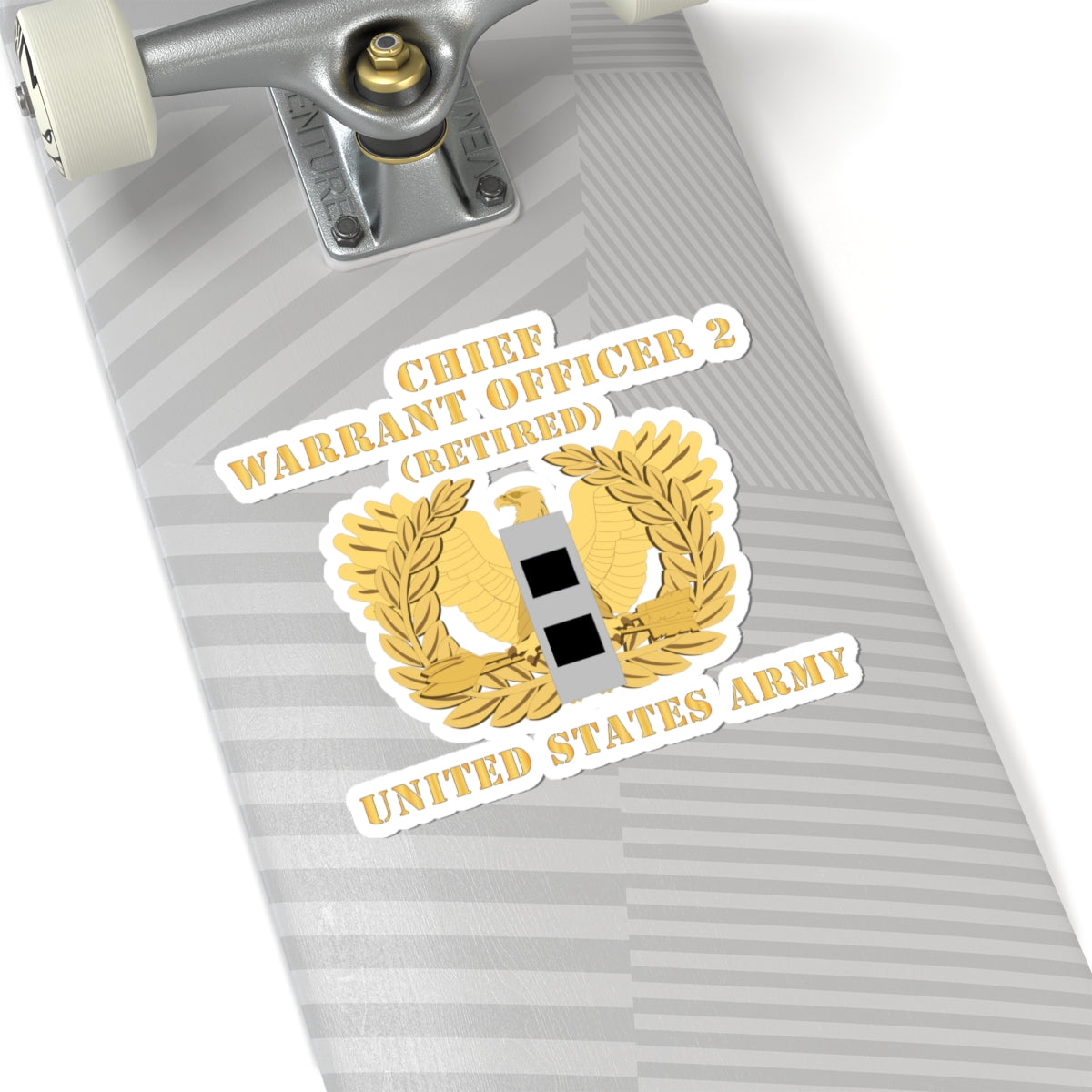 Kiss-Cut Stickers - Army - Chief Warrant Officer - CW02 - Retired - Flat - Eagle and Bar X 300