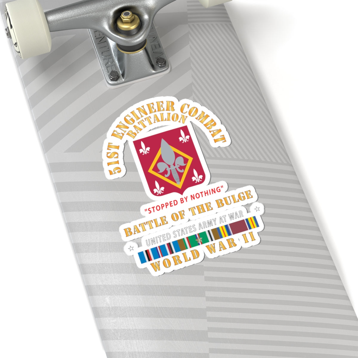 Kiss-Cut Stickers - 51st Engineer Combat Battalion - Stopped by Nothing - Bulge -  EUR SVC X 300