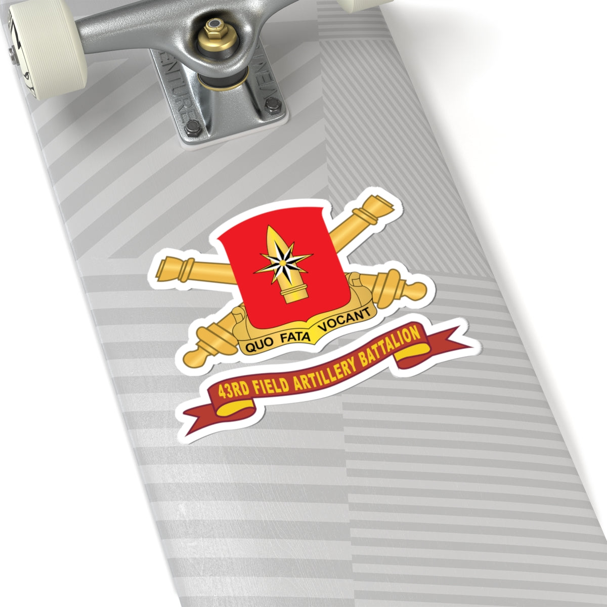 Kiss-Cut Stickers - 43rd Field Artillery Battalion - Red w Br - Ribbon X 300