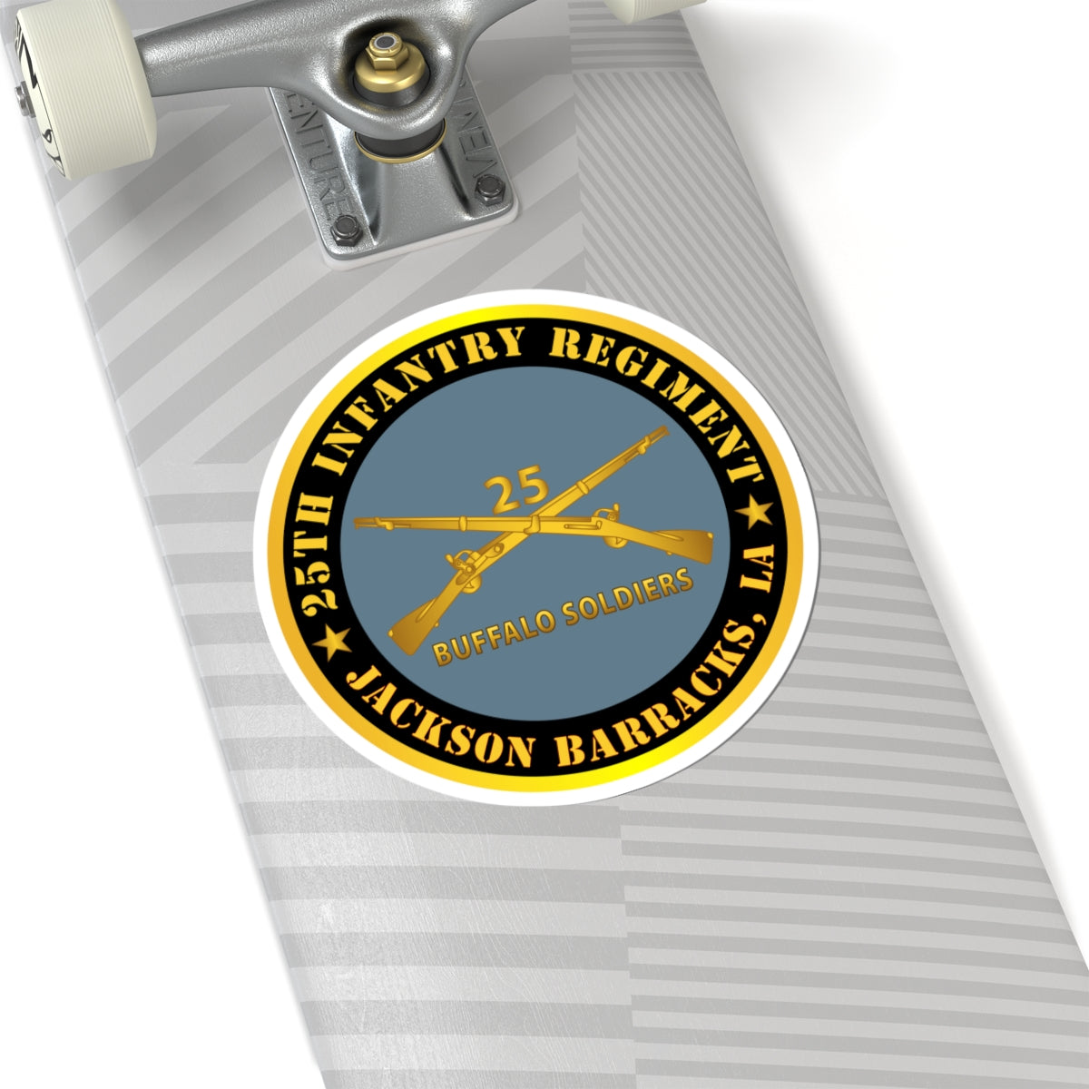 Kiss-Cut Stickers - Army - 25th Infantry Regiment - Jackson Barracks, LA - Buffalo Soldiers w Inf Branch