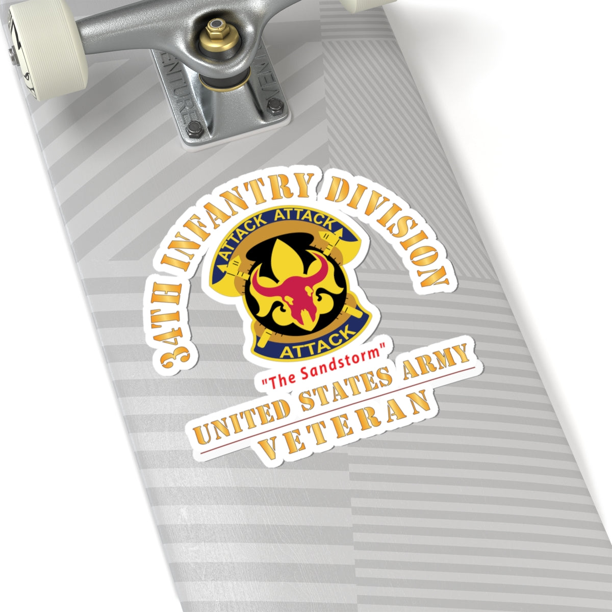 Kiss - Cut Stickers - Army - DUI - 34th Infantry Division - The Sandstorm - US Army Veteran X 300